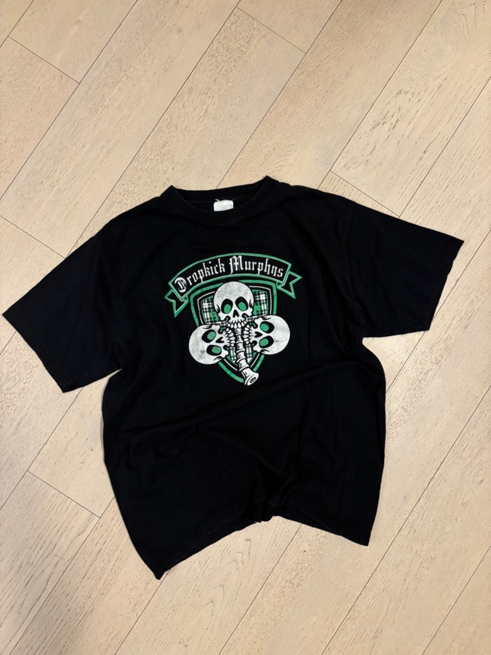 Vintage Dropkick Murphys Band T-Shirt Mens XL Black Skulls Shamrock Punk Rock
